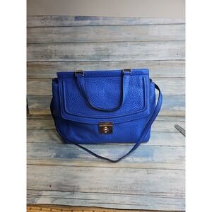 Kate Spade NY Everett Way pebbled blue leather satchel tote shoulder handbag..h4